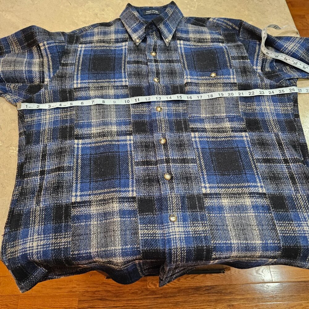 Men's Rush Wilson Ltd Wool/Alpaca Blend Plaid Shirt Jacket Size M Made in USA - Picture 3 of 9